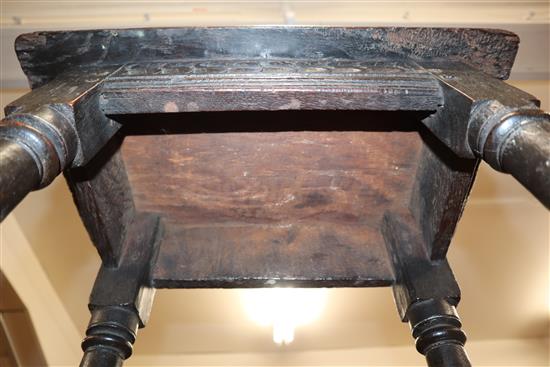 A late 17th century joynt stool W.46cm